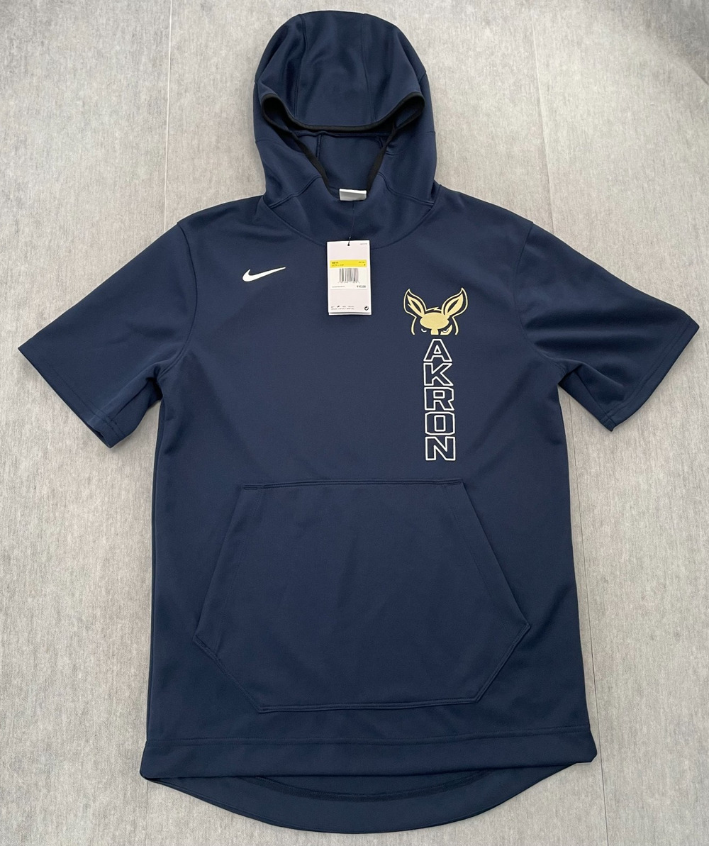 Akron Zips Sweater Adult Small Blue Hoodie Short Sleeve Nike Dri Fit Mens S NEW